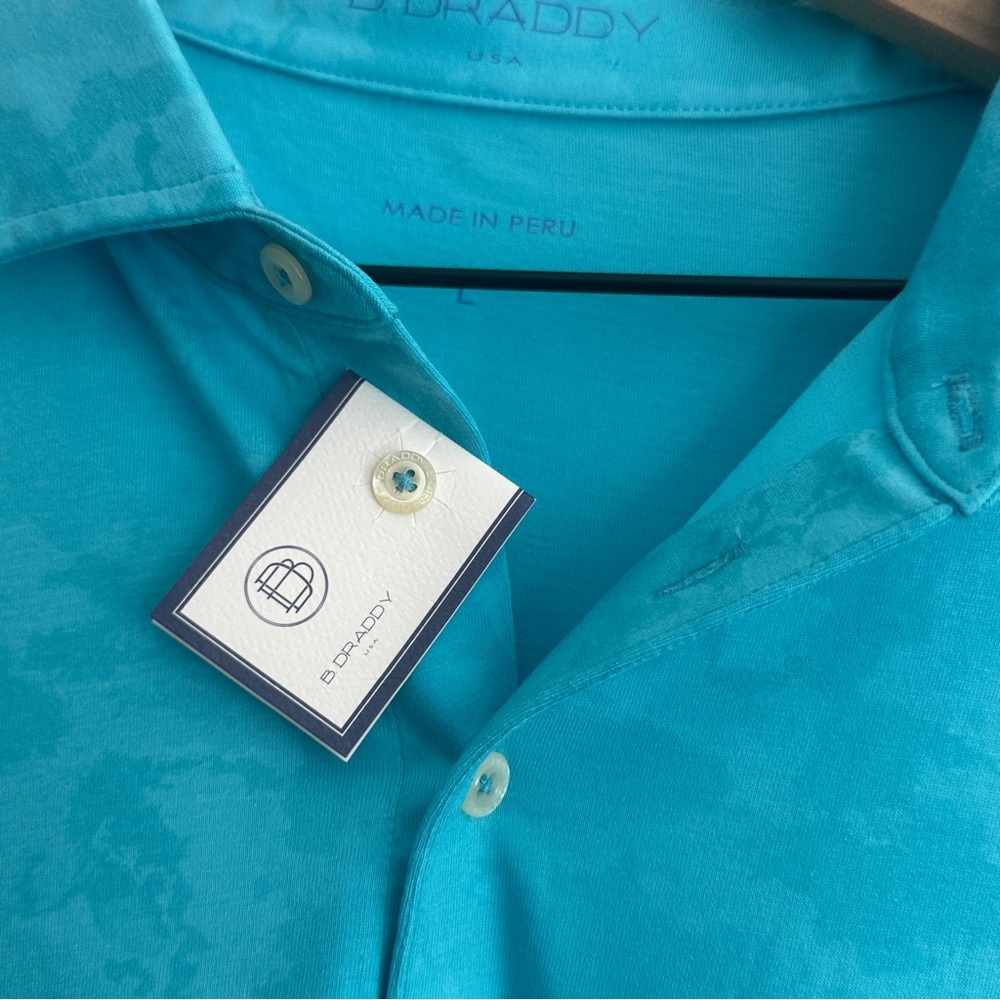 bdraddy mens polo shirt blue green large gil polo golf Athleisure cool new - Picture 5 of 13